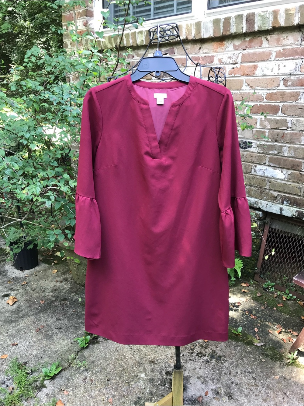 J Crew- CRIMSON GAUZY SHIFT DRESS- Size 4- EUC